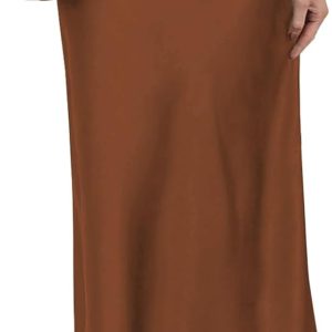 Women's Leopard Print Satin Maxi Skirt High Waisted Elastic Waistband Silk A-Line Casual Party  Summer Long Skirts