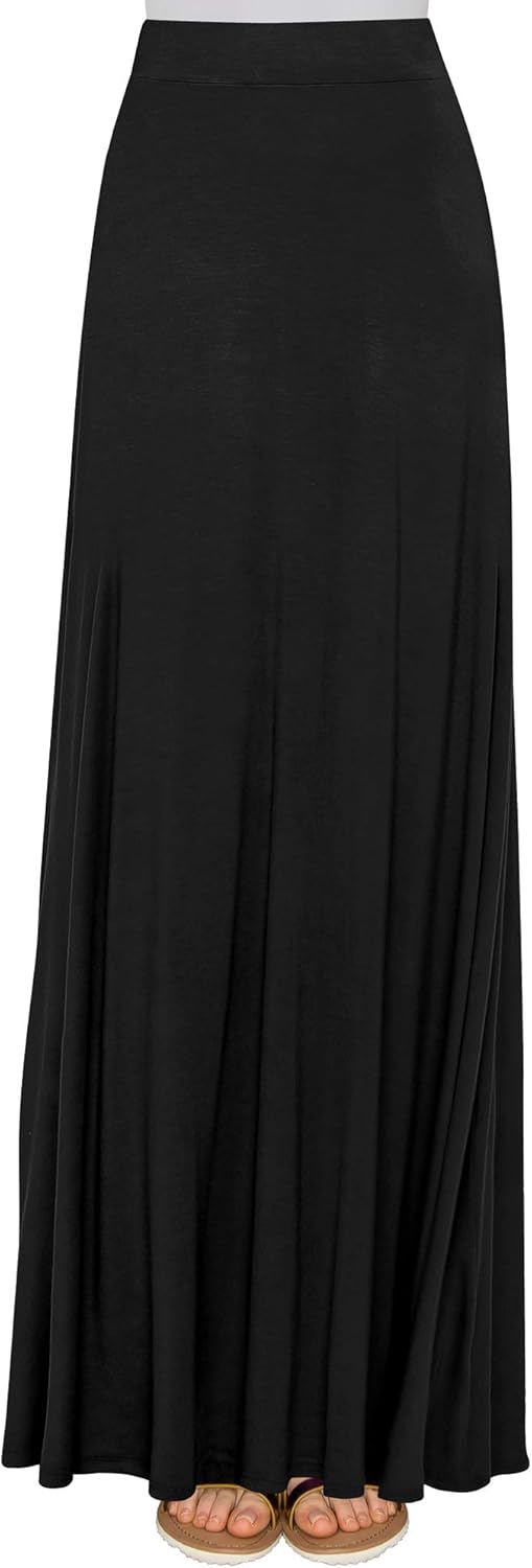 Women's Styleish Print/Solid High Waist Flare Long Maxi Skirt - Image 2