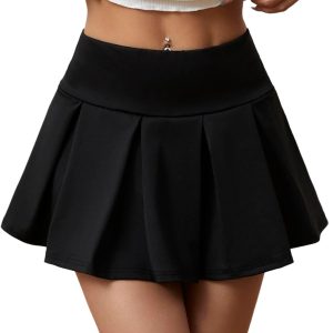Women's High-Waisted Pleated Mini Skirt – A-Line Flared Tennis Skirt